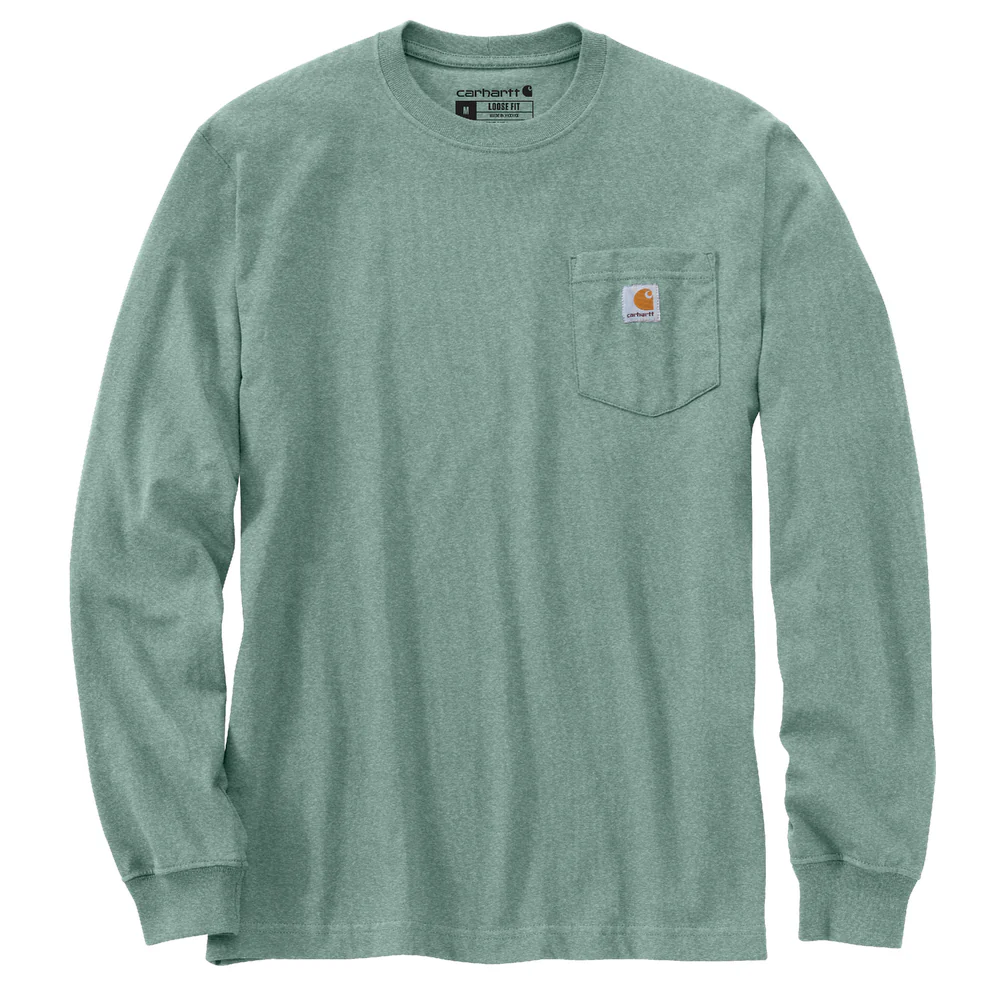 Loose Fit Heavyweight Long-Sleeve Pocket C Graphic T-Shirt - GI1-Patina Heather | Carhartt 106496 - Image 2