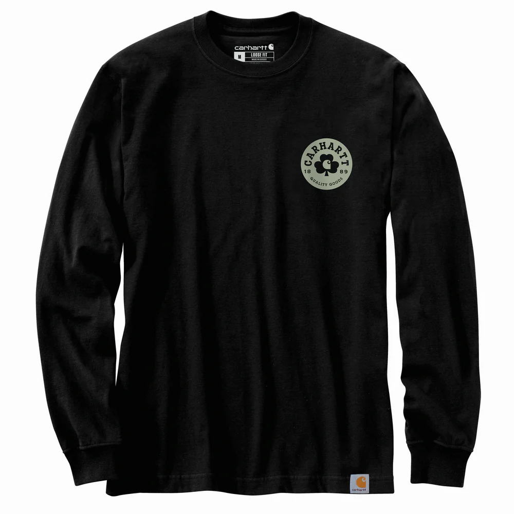 Loose Fit Heavyweight Long-Sleeve Shamrock Graphic T-Shirt - BLK-Black | Carhartt 106749