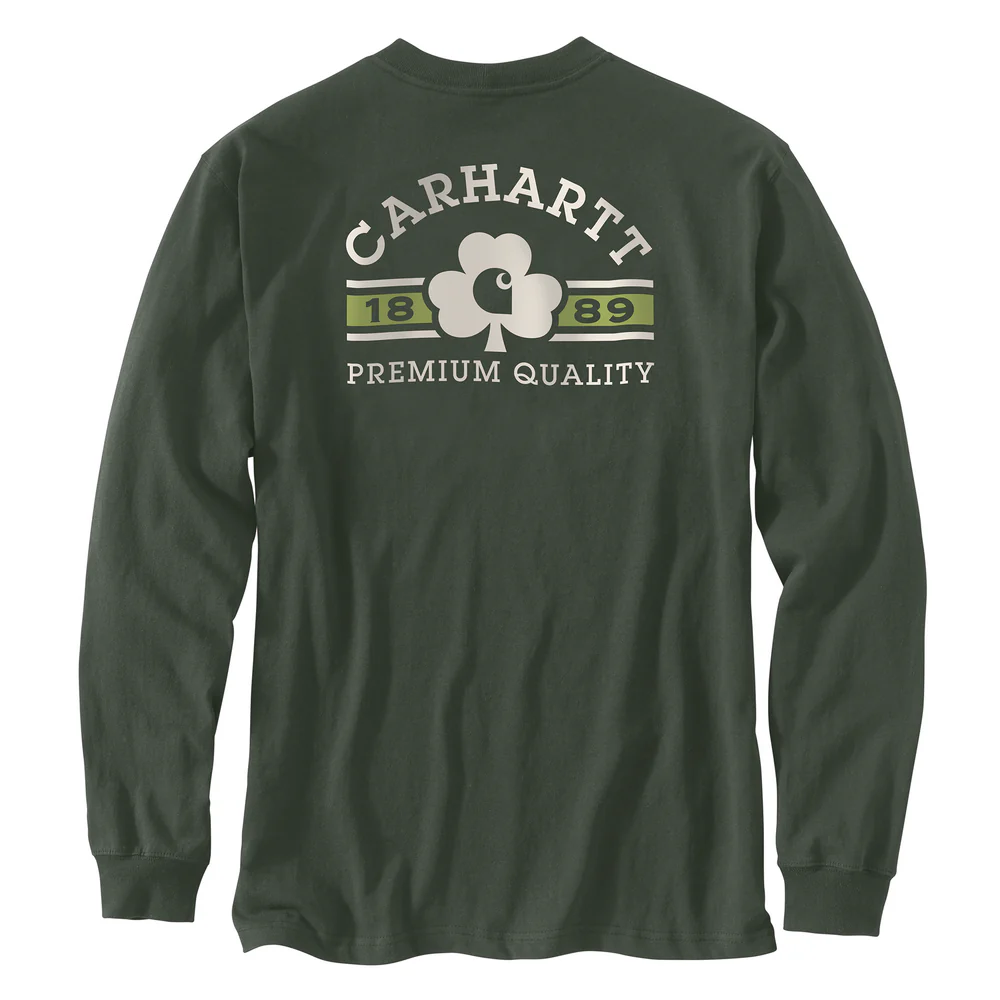Loose Fit Heavyweight Long-Sleeve Shamrock Graphic T-Shirt - GI5-Forestry Green | Carhartt 106749