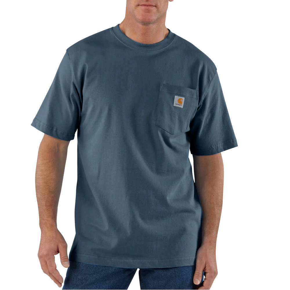 Loose Fit Heavyweight Short-Sleeve Pocket T-Shirt - BLS-Bluestone | Carhartt K87 - Image 2