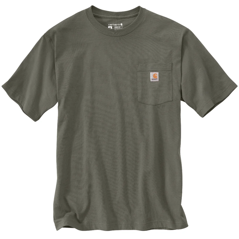 Loose Fit Heavyweight Short-Sleeve Pocket T-Shirt - DOV-Dusty Olive | Carhartt K87 - Image 2