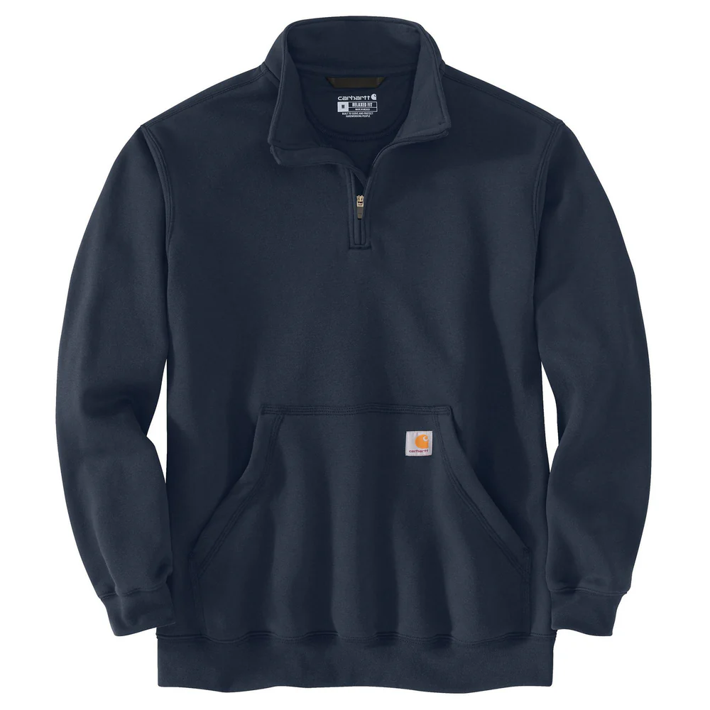 Loose Fit Midweight Quarter-Zip Mock-Neck Sweatshirt - 472-New Navy | Carhartt 105294 - Image 2