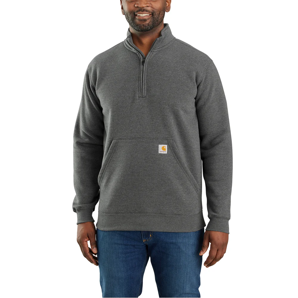 Loose Fit Midweight Quarter-Zip Mock-Neck Sweatshirt - CRH-Carbon Heather | Carhartt 105294 - Image 2
