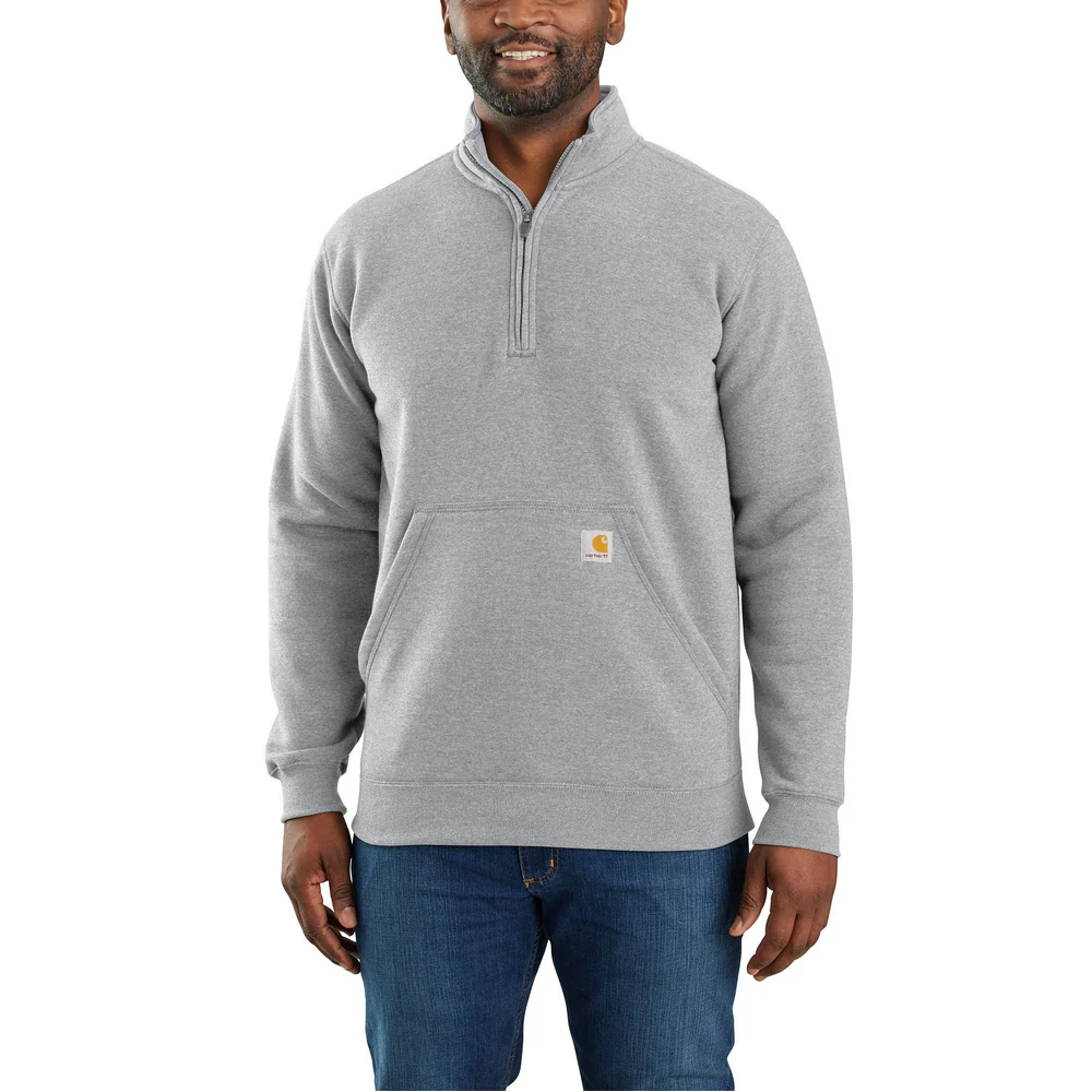Loose Fit Midweight Quarter-Zip Mock-Neck Sweatshirt - HGY-Heather Grey | Carhartt 105294