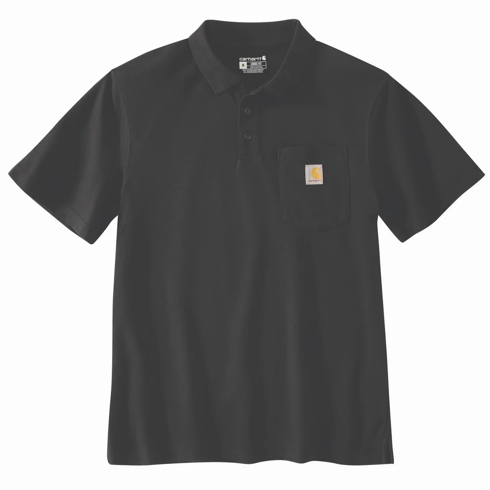 Loose Fit Midweight Short-Sleeve Pocket Polo - BLK-Black | Carhartt 106685 - Image 2
