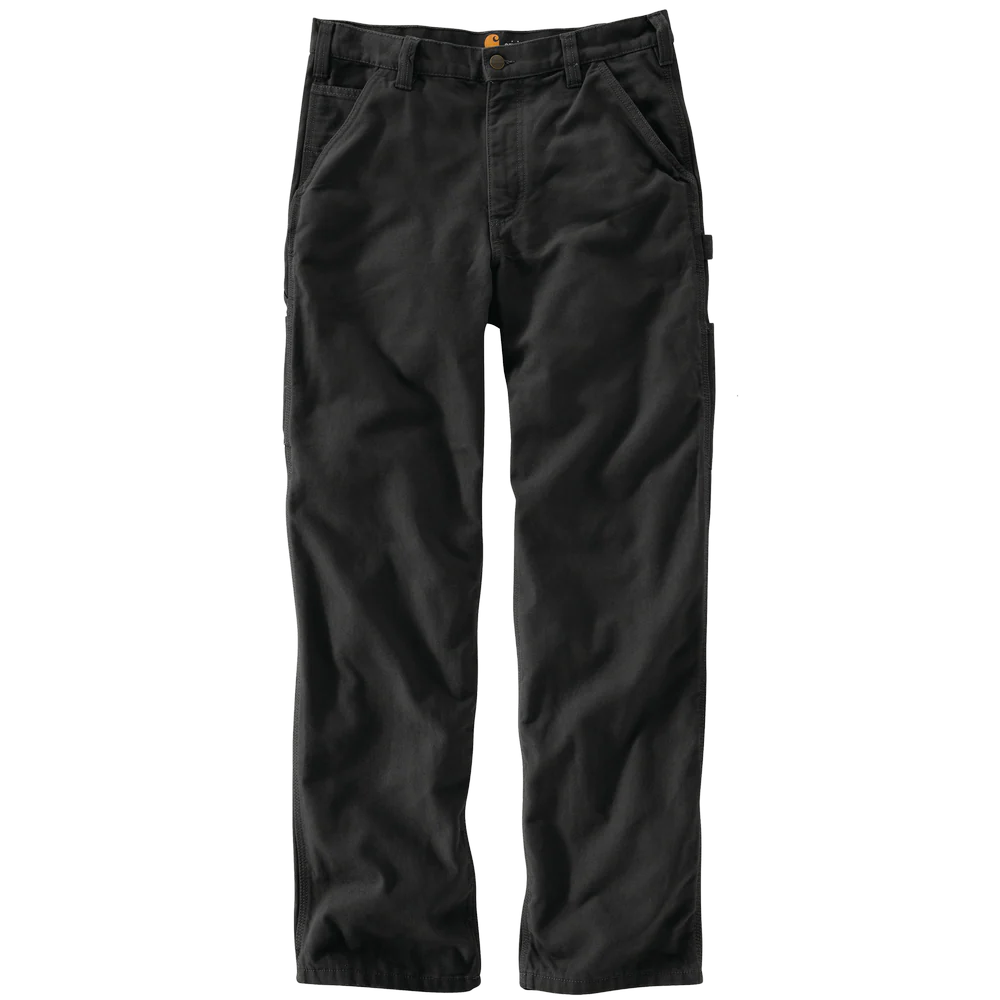 Loose Fit Washed Duck Flannel-Lined Utility Work Pant - BLK-Black | Carhartt B111 - Image 2