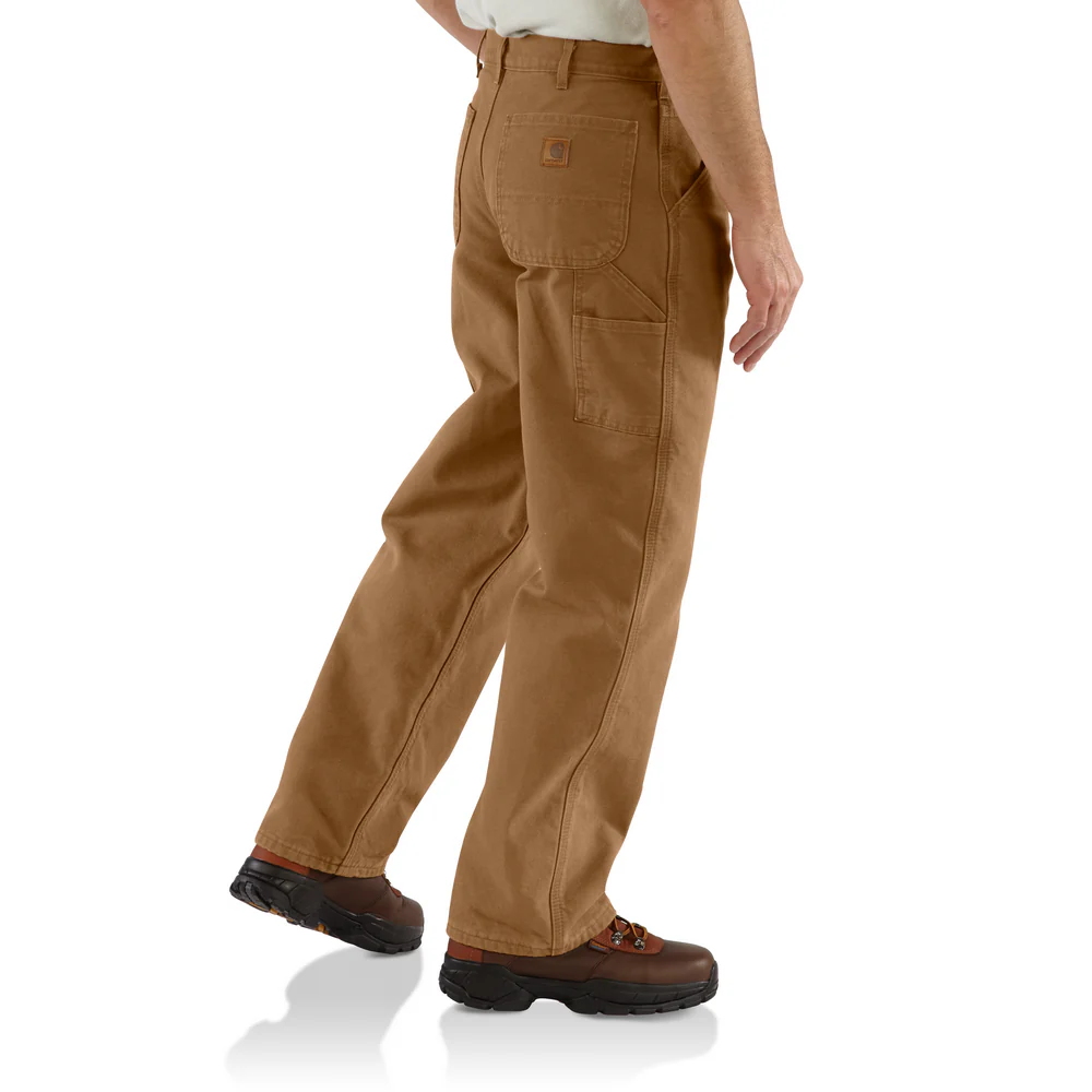 Loose Fit Washed Duck Flannel-Lined Utility Work Pant - BRN-Carhartt Brown | Carhartt B111 - Image 3