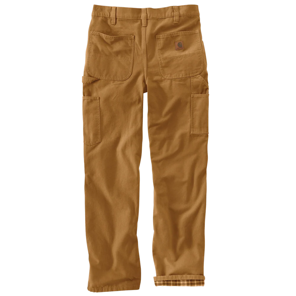 Loose Fit Washed Duck Flannel-Lined Utility Work Pant - BRN-Carhartt Brown | Carhartt B111 - Image 4