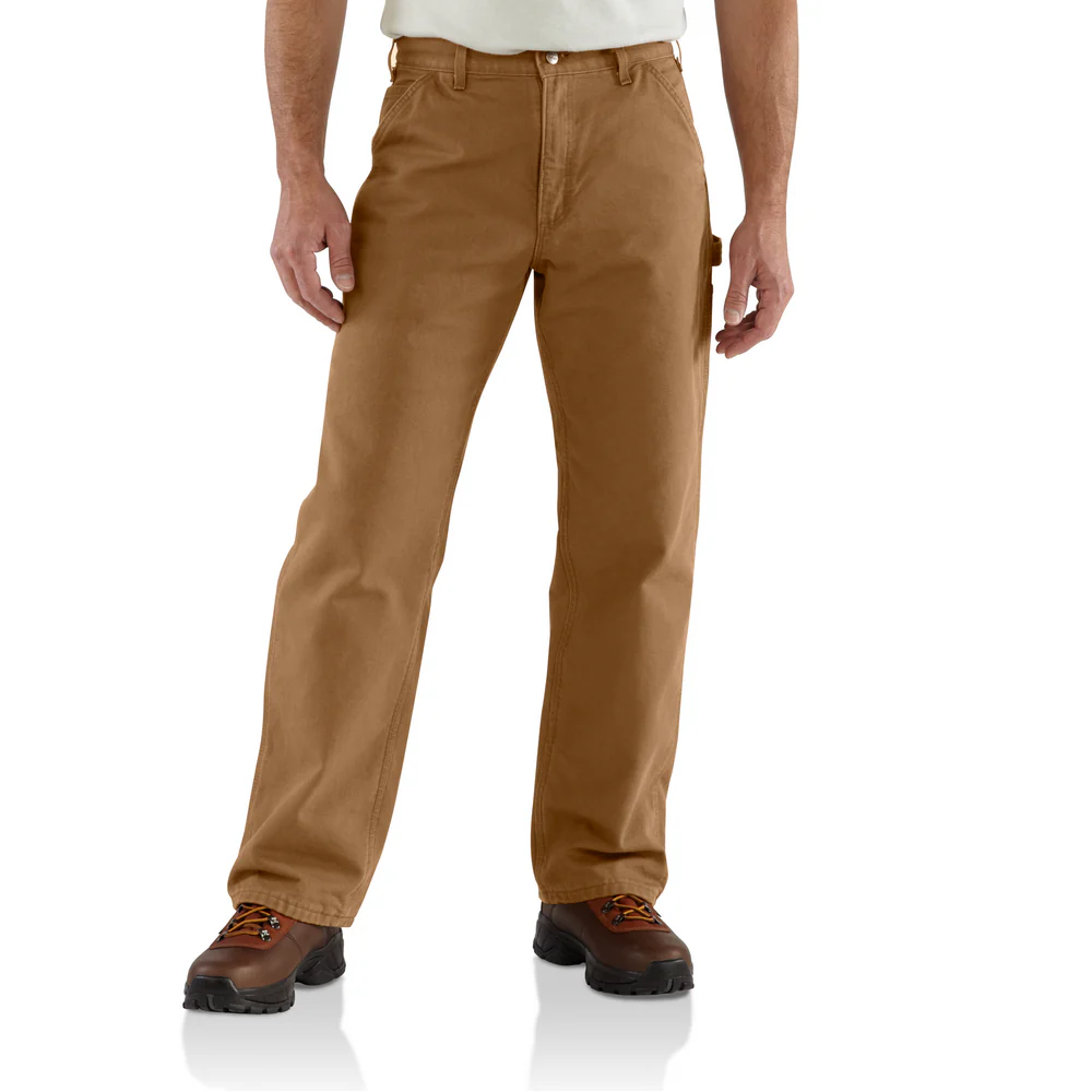 Loose Fit Washed Duck Flannel-Lined Utility Work Pant - BRN-Carhartt Brown | Carhartt B111 - Image 6