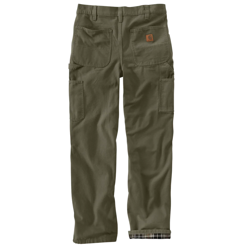 Loose Fit Washed Duck Flannel-Lined Utility Work Pant - MOS-Moss | Carhartt B111