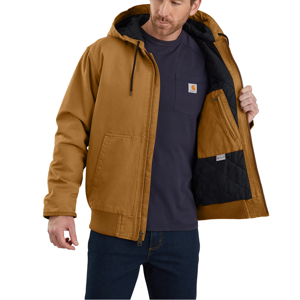 Loose Fit Washed Duck Insulated Active Jacket - BRN-Carhartt Brown | Carhartt 104050 - Image 4