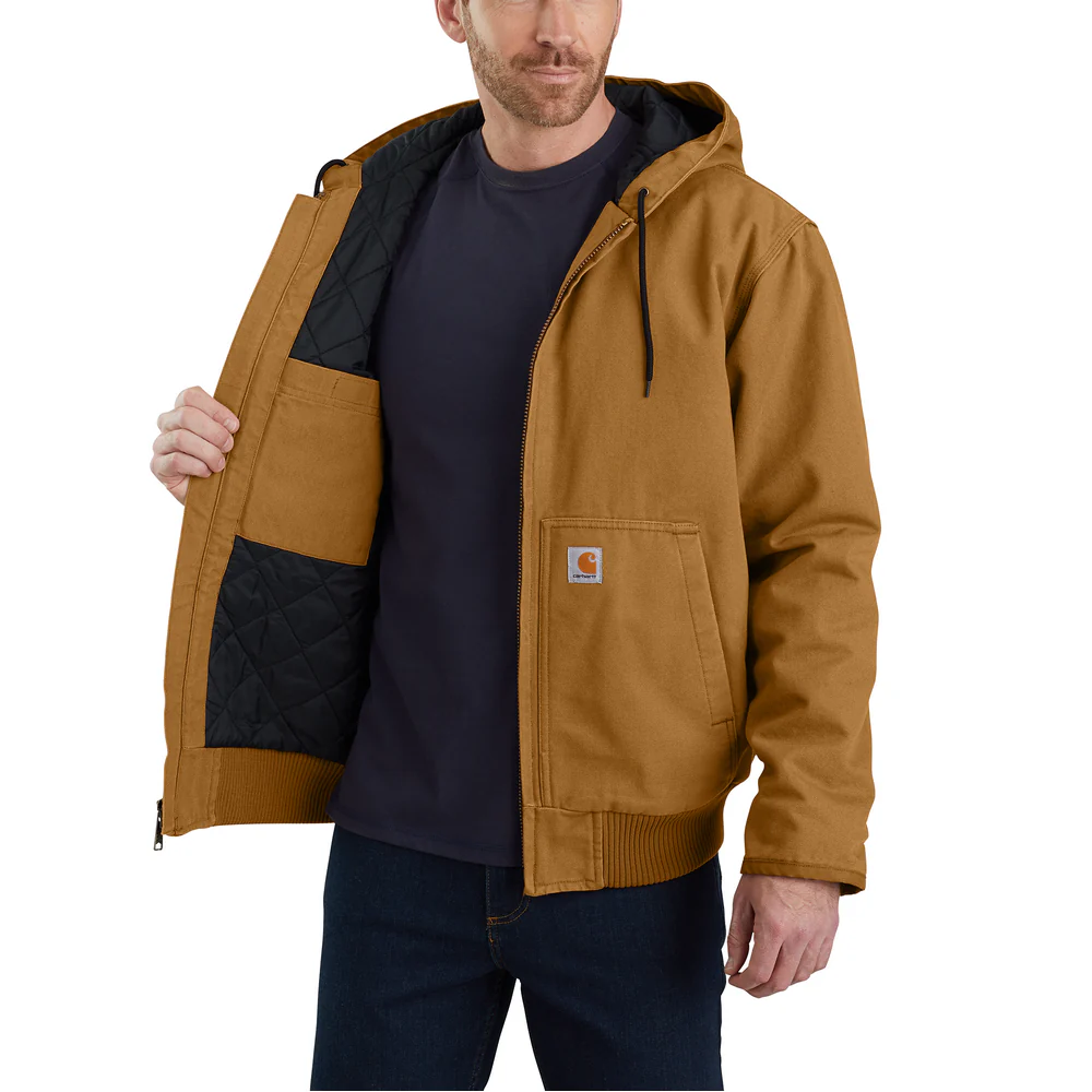 Loose Fit Washed Duck Insulated Active Jacket - BRN-Carhartt Brown | Carhartt 104050 - Image 5
