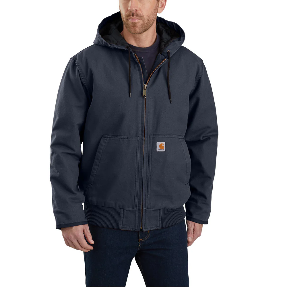 Loose Fit Washed Duck Insulated Active Jacket - I26-Navy | Carhartt 104050