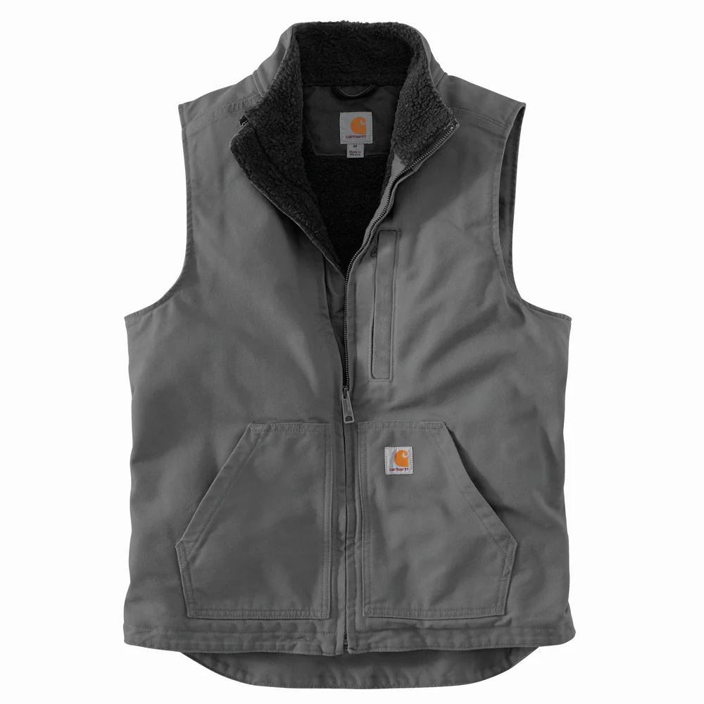 LOOSE FIT WASHED DUCK LINED MOCKNECK VEST - GVL-Gravel | Carhartt 104277
