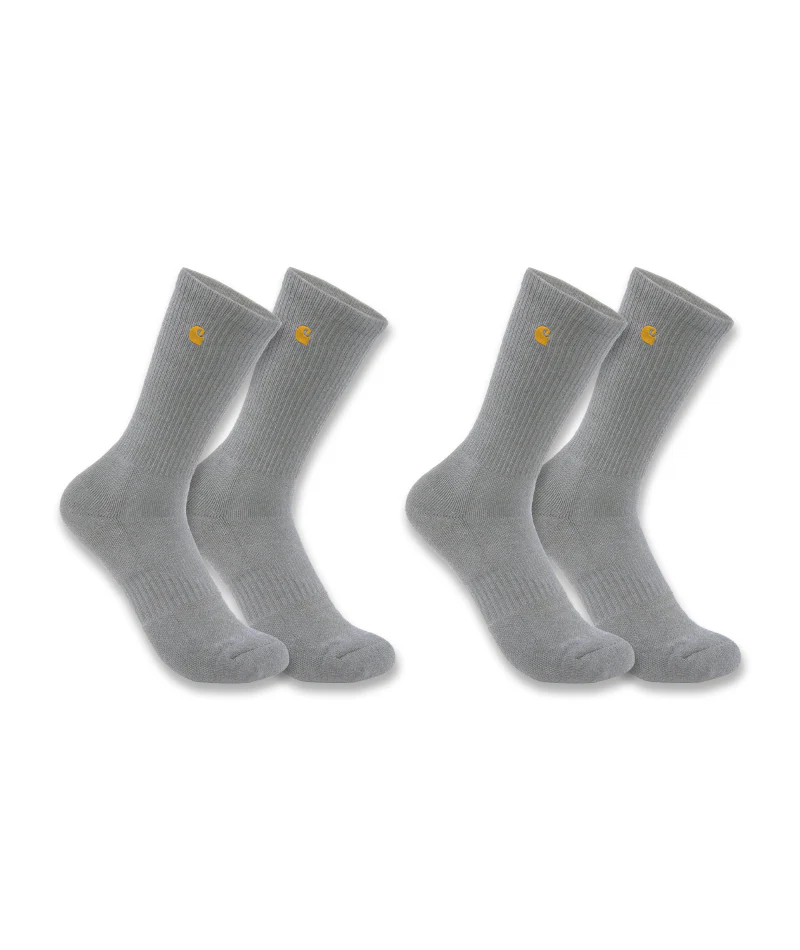 Men's Force Midweight Crew Sock 2 Pack HGY-Heather Grey | Carhartt SC2252M
