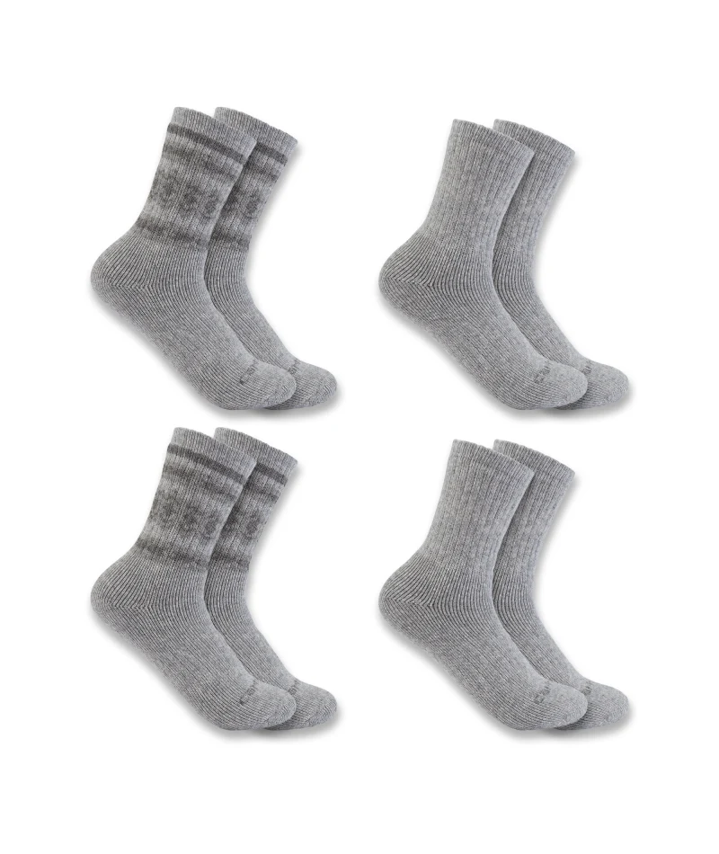 Men's Heavyweight Synthetic-Wool Blend Crew Sock 4 Pack AS1-Assorted01 | Carhartt SC5544W