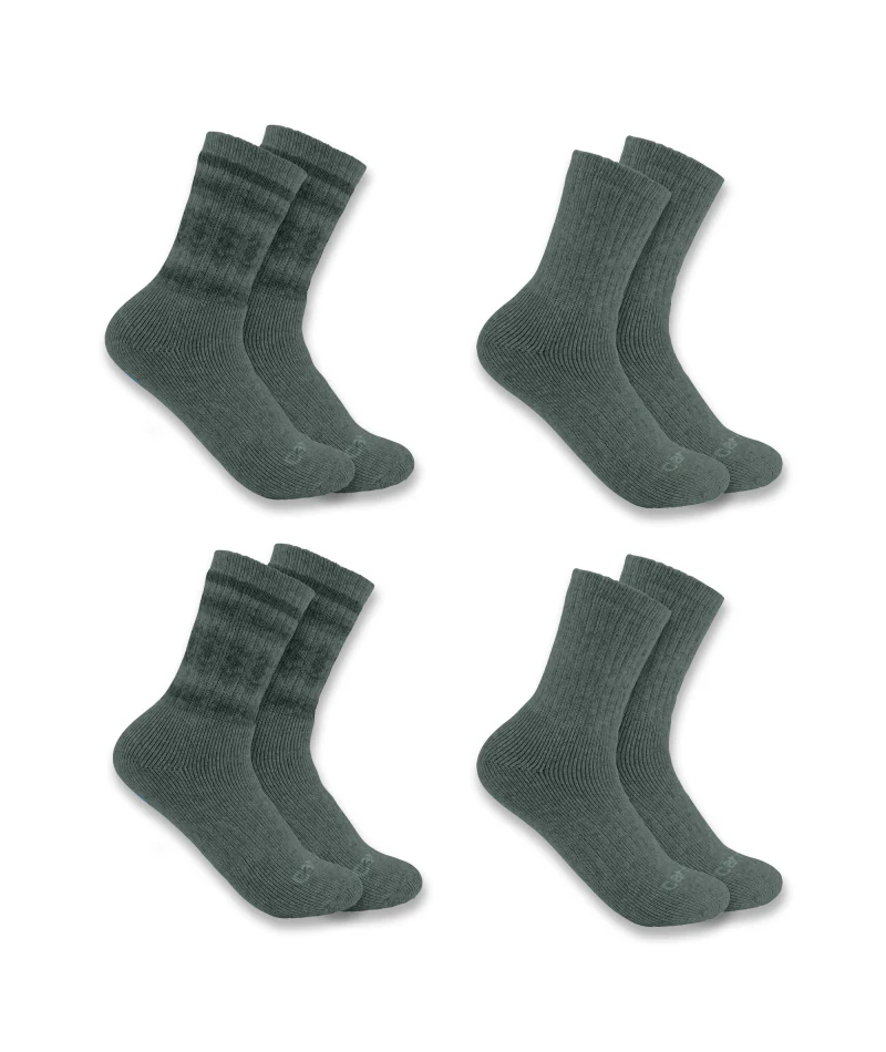 Men's Heavyweight Synthetic-Wool Blend Crew Sock 4 Pack AS2-Assorted02 | Carhartt SC5544W