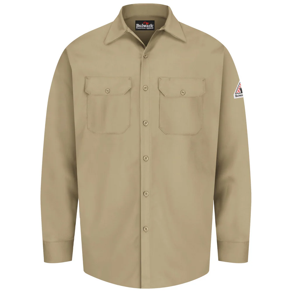MIDWEIGHT EXCEL FR WORK SHIRT - KH-Khaki | Bulwark SEW2