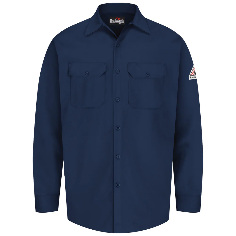 MIDWEIGHT EXCEL FR WORK SHIRT - NV-Navy | Bulwark SEW2