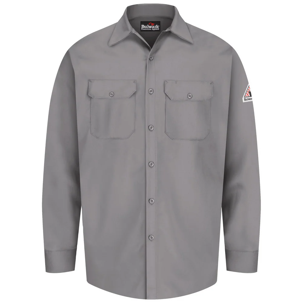 MIDWEIGHT EXCEL FR WORK SHIRT - SY-Silver Grey | Bulwark SEW2