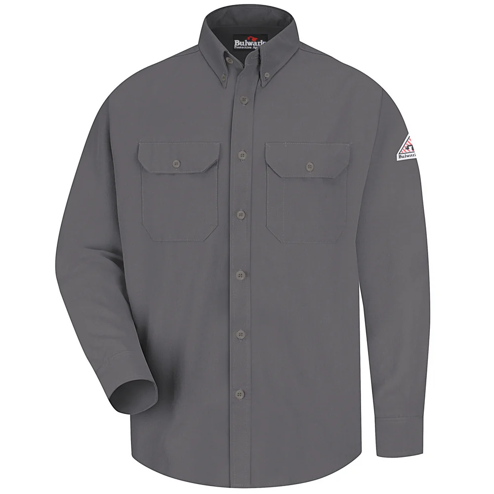 MIDWEIGHT FR DRESS UNIFORM SHIRT - GY-Grey | Bulwark SMU2