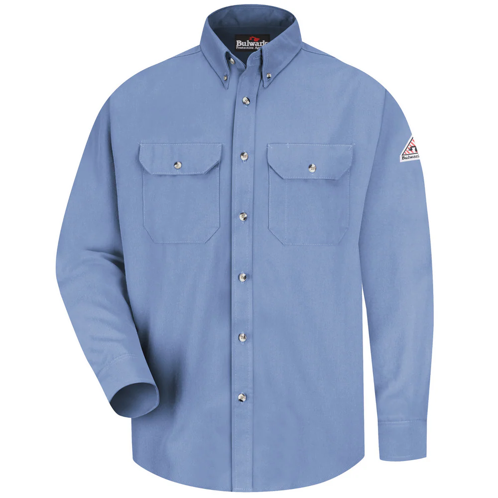 MIDWEIGHT FR DRESS UNIFORM SHIRT - LB-Light Blue | Bulwark SMU2