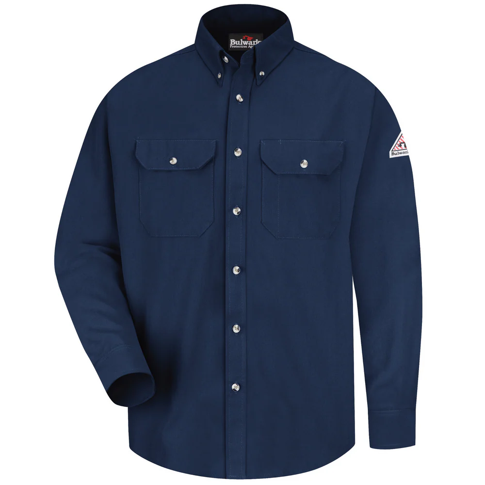 MIDWEIGHT FR DRESS UNIFORM SHIRT - NV-Navy | Bulwark SMU2
