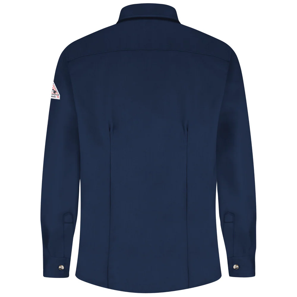 MIDWEIGHT FR LONG SLEEVE UNIFORM DRESS SHIRT - NV-Navy | Bulwark SLU3 - Image 2