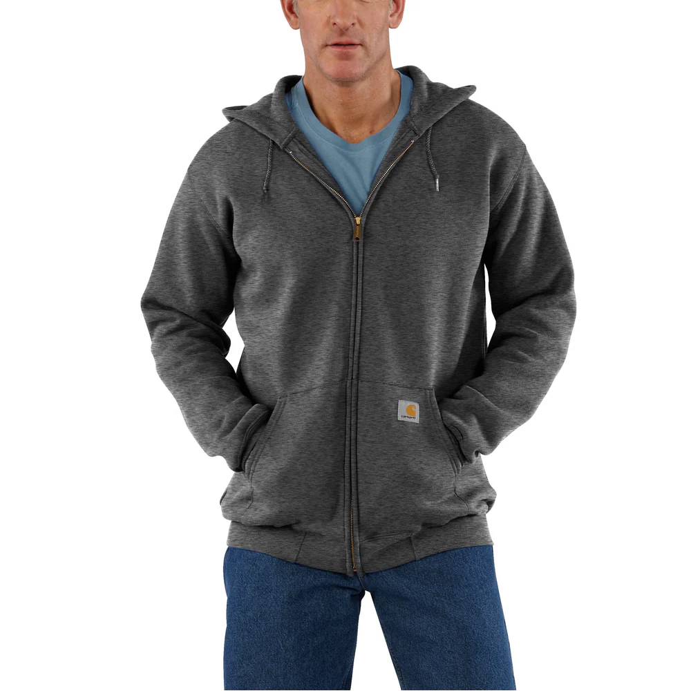 MIDWEIGHT HOODED ZIP FRONT SWEATSHIRT - 026-Carbon Heather | Carhartt K122
