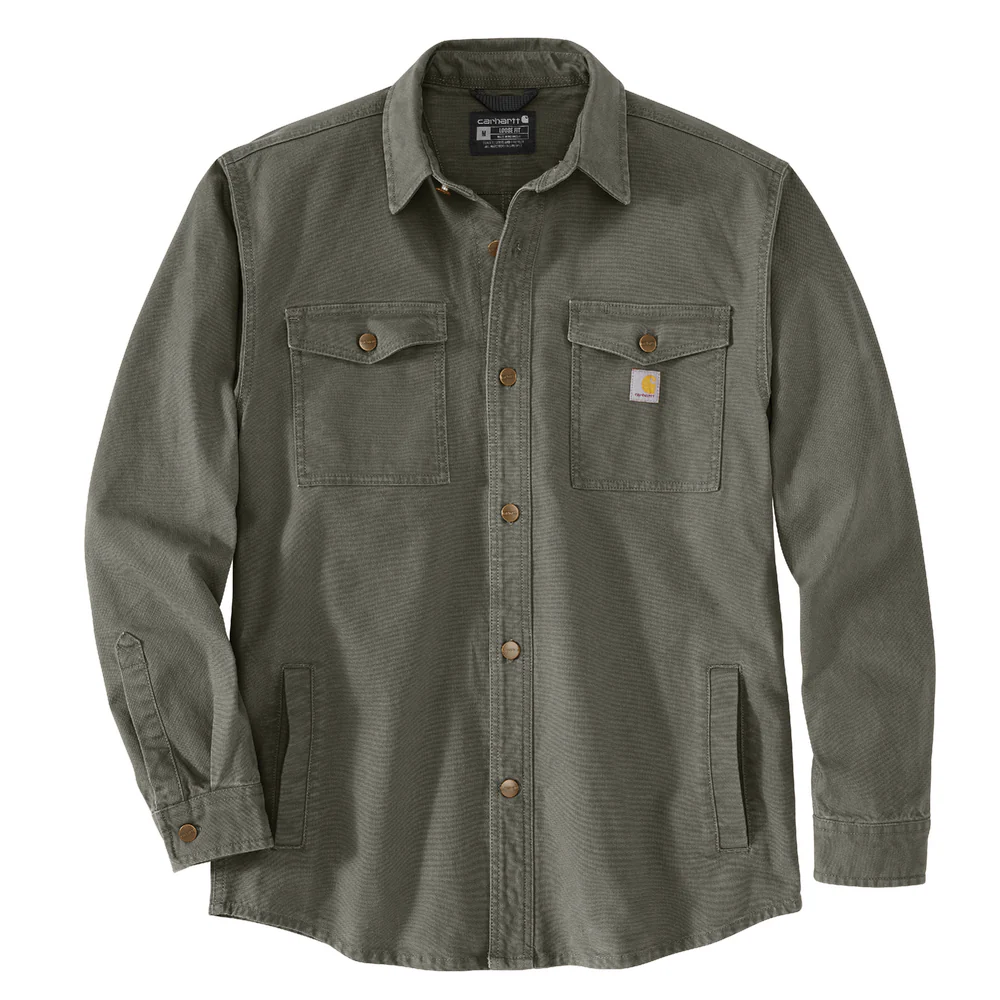 Montana Rugged Flex Loose Fit Heavyweight Duck Shirt Jac - DOV-Dusty Olive | Carhartt 106384