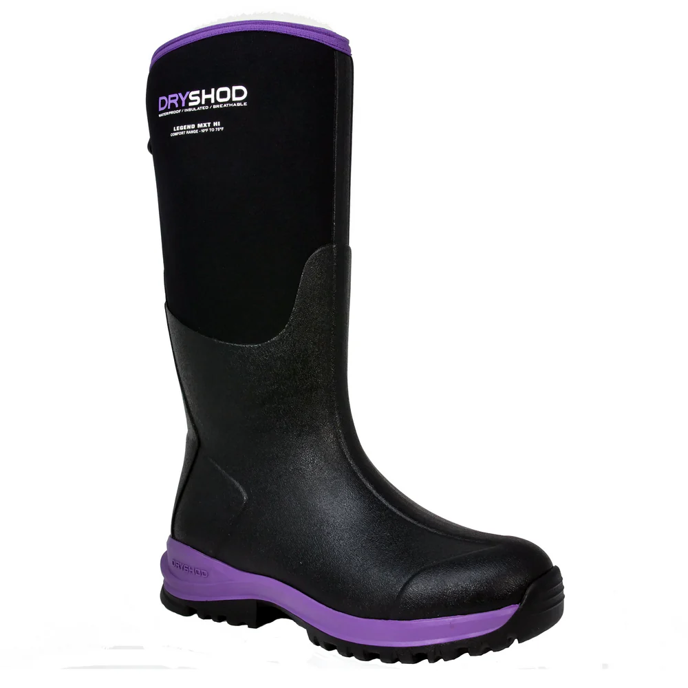 MXT LEGEND ADVENTURE BOOTS - BKPP-Black &amp; Purple | Dryshod LGXWHBKPP