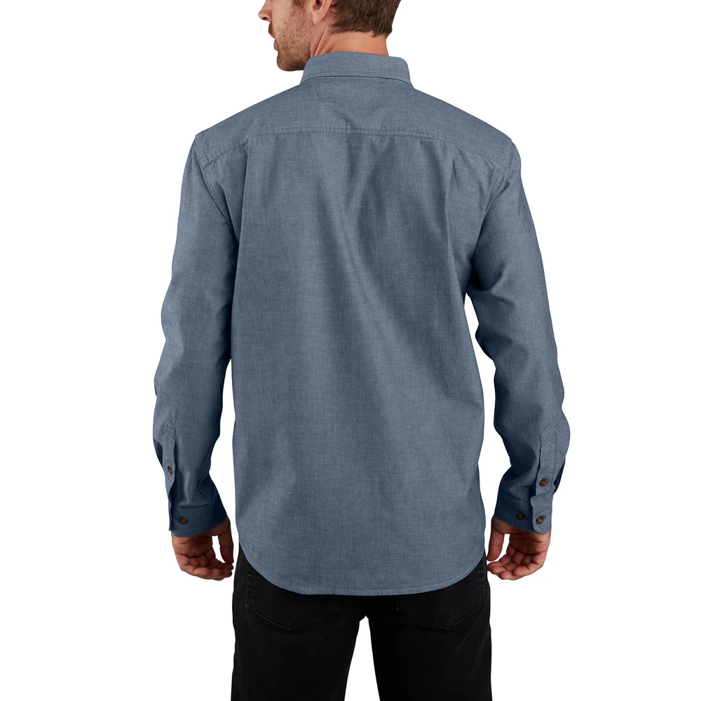 ORIGINAL FIT LONG SLEEVE SHIRT - 499-Denim Blue Chambray | Carhartt 104368 - Image 3