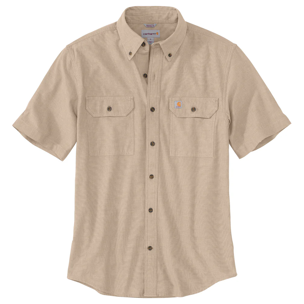 ORIGINAL FIT SHORT SLEEVE SHIRT - 256-Dark Tan Chambray | Carhartt 104369 - Image 2