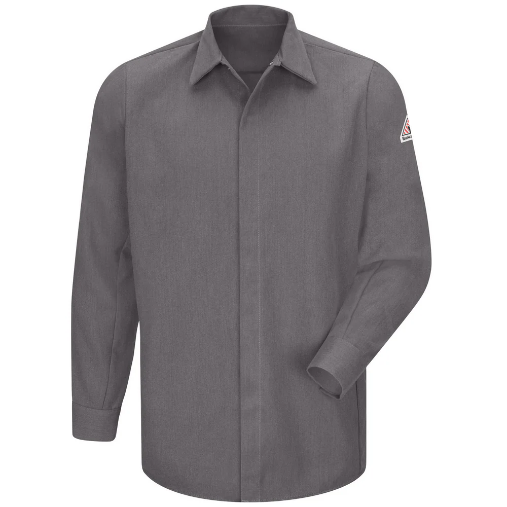POCKETLESS CONCEALED-GRIPPER FR WORK SHIRT - GY-Grey | Bulwark SMS2