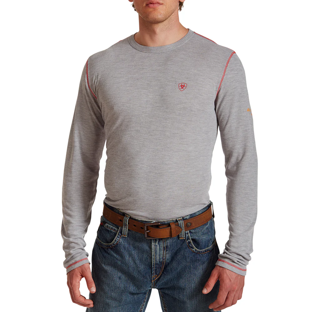 POLARTEC FR LONG SLEEVE BASELAYER - 020-Gray | Ariat 10014893