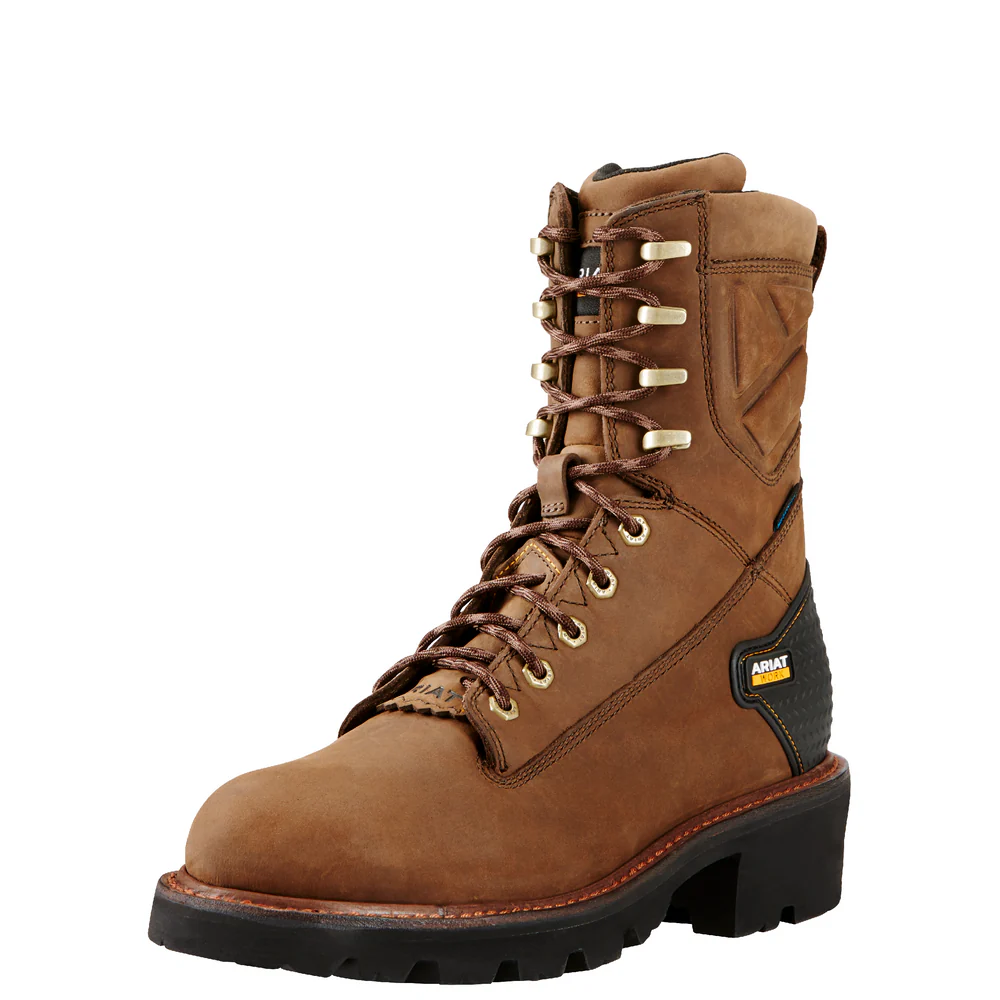 POWERLINE 8-INCH WATERPROOF BOOT - 200-Brown | Ariat 10018563