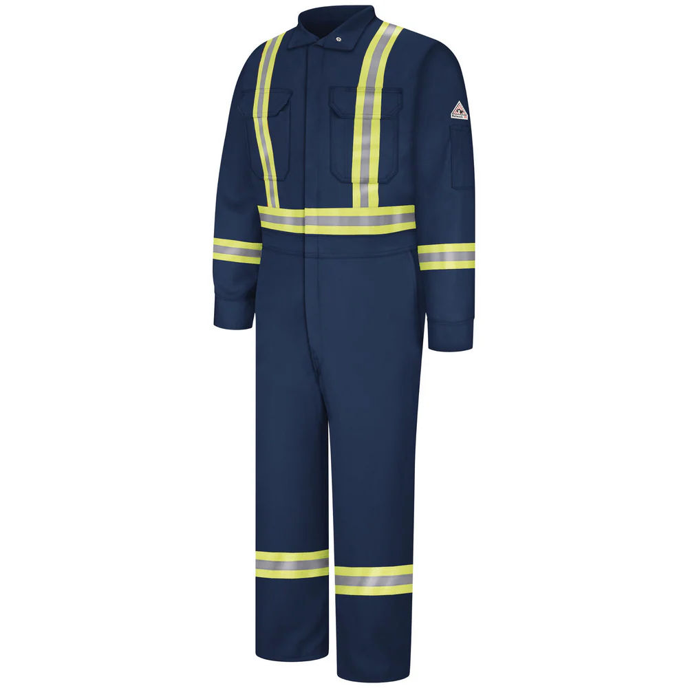 PREMIUM FR COVERALL WITH REFLECTIVE TRIM - NV-Navy | Bulwark CLBC