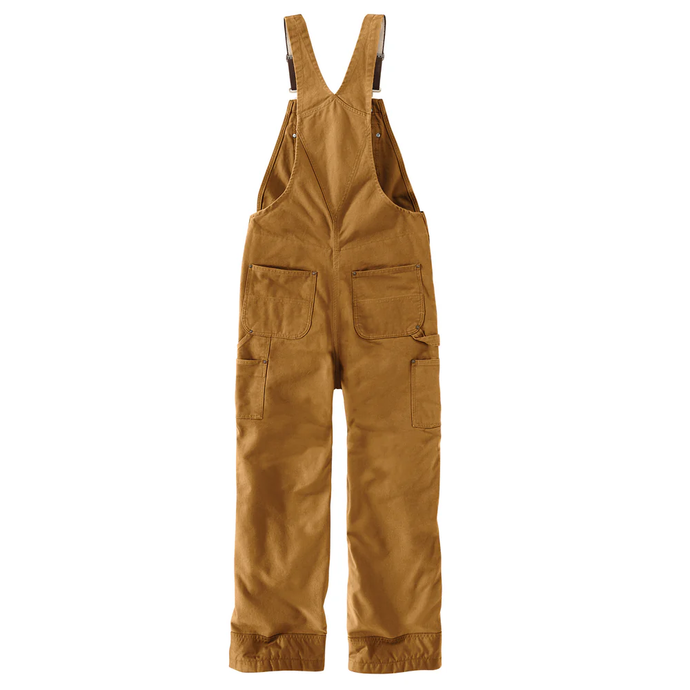 QUILT LINED WASHED DUCK BIB OVERALLS - BRN-Carhartt Brown | Carhartt 104031 - Image 4