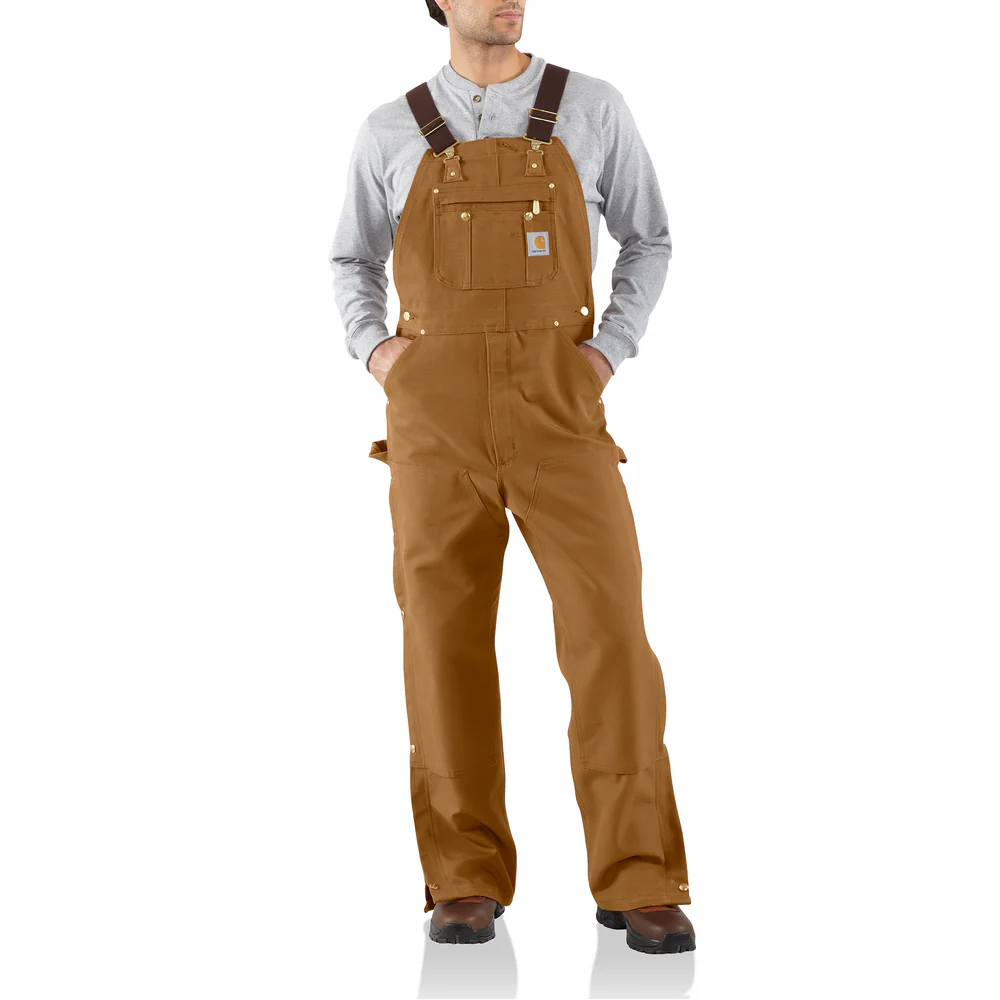 R37 Loose Fit Firm Duck Bib Overall - BRN-Carhartt Brown | Carhartt 106671 - Image 5