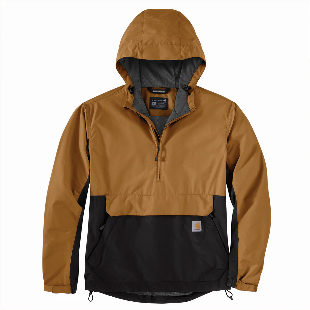 Rain Defender Loose Fit Lightweight Packable Anorak - B47-Carhartt Brown-Black | Carhartt 105749 - Image 4