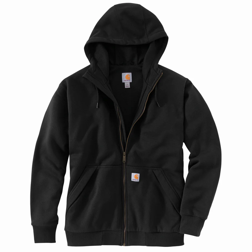 Rain Defender Loose Fit Midweight Thermal-Lined Full-Zip Sweatshirt - 001-Black | Carhartt 104078