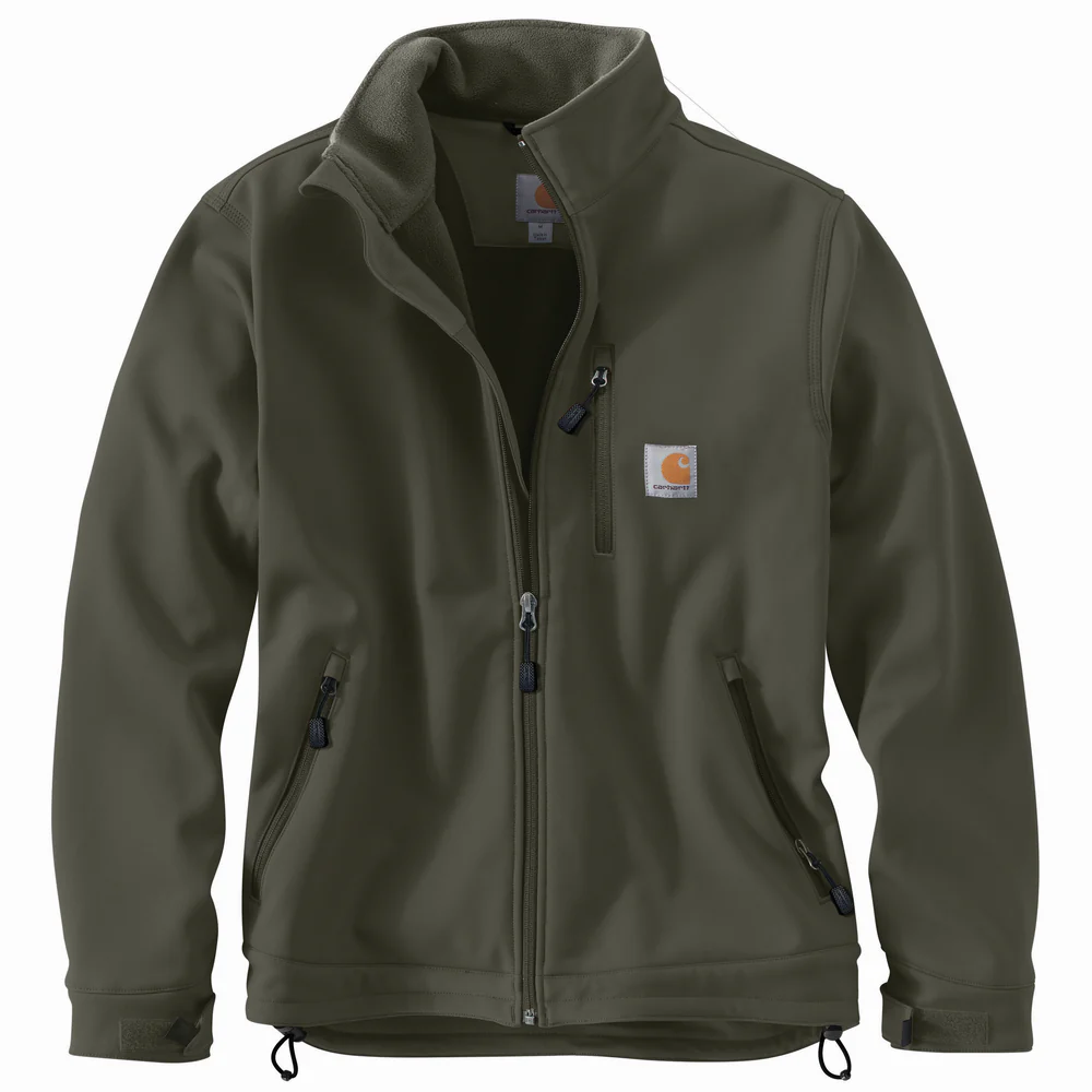 Rain Defender Relaxed Fit Heavyweight Softshell Jacket - MOS-Moss | Carhartt 102199 - Image 2