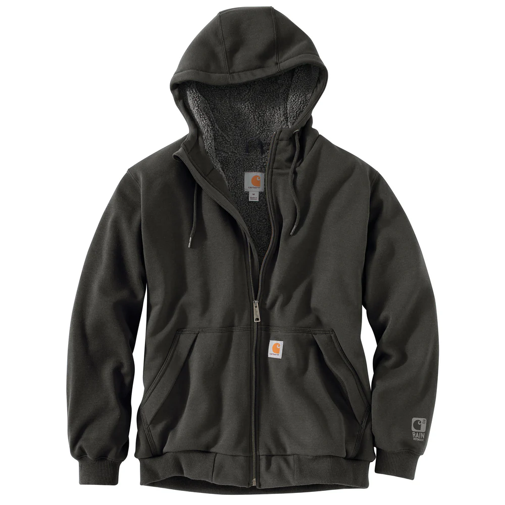 RAIN DEFENDER ROCKLAND SHERPA LINED HOODED SWEATSHIRT - 306-Peat | Carhartt 103308
