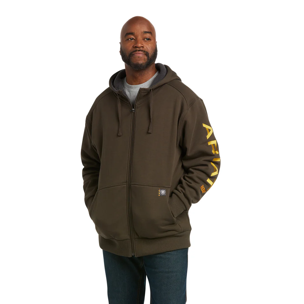 REBAR ALL-WEATHER FULL ZIP HOODIE - 200-Brown | Ariat 10037644