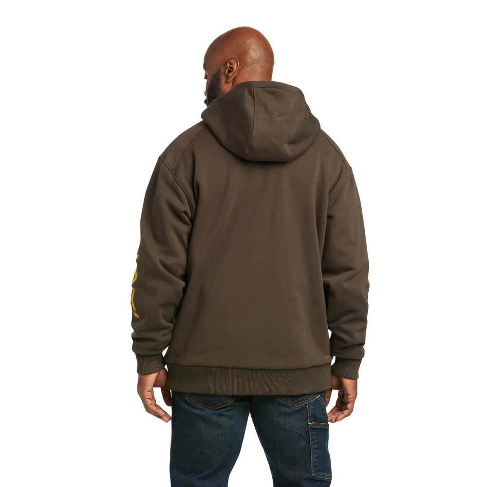 REBAR ALL-WEATHER FULL ZIP HOODIE - 200-Brown | Ariat 10037644 - Image 2