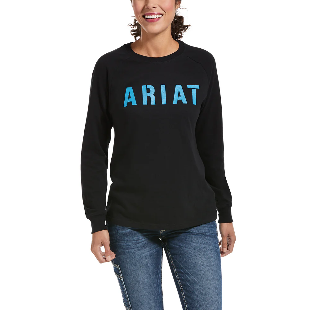REBAR BLOCK COTTON STRONG LONG-SLEEVE SHIRT - 001-Black | Ariat 10033084