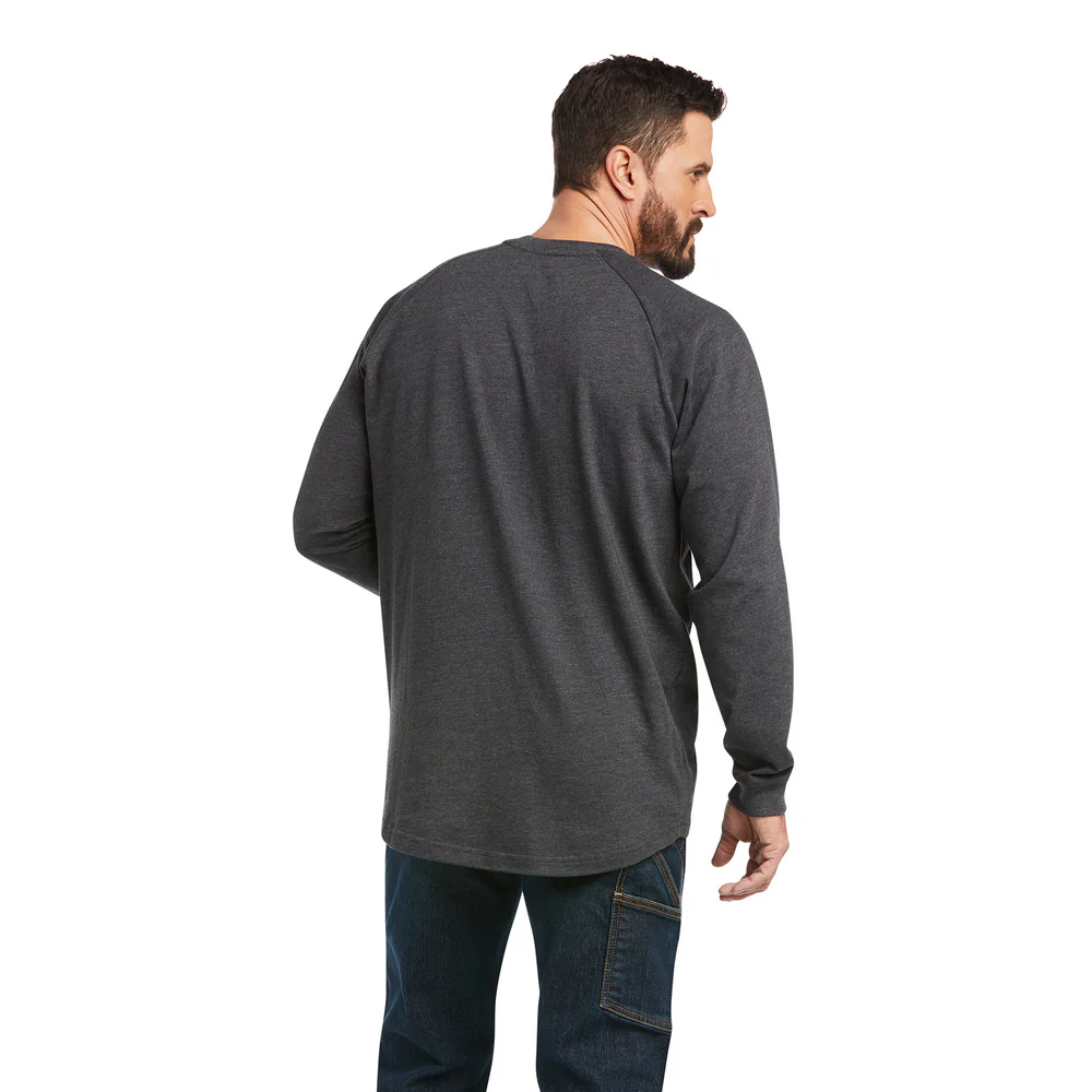 REBAR COTTON-STRONG GRAPHIC LONG-SLEEVE SHIRT - 010-Charcoal | Ariat 10037642 - Image 2
