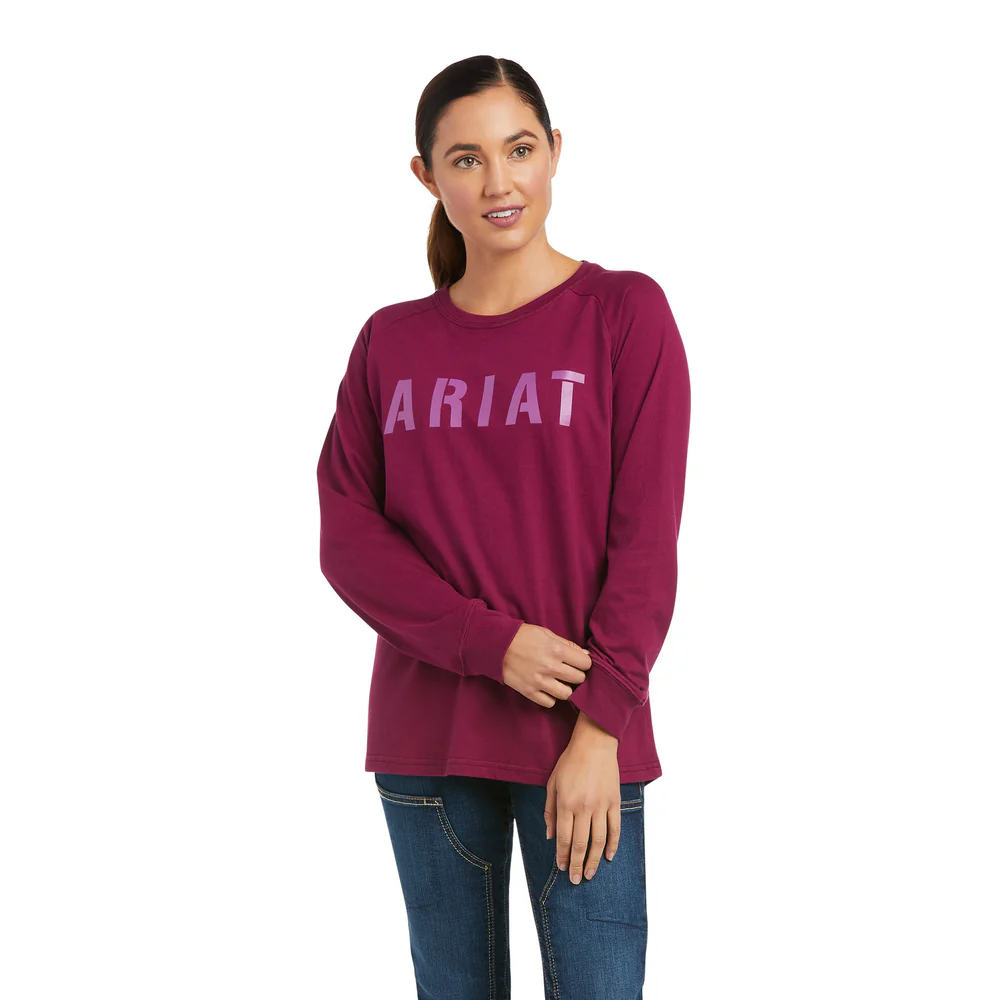 REBAR COTTON-STRONG LONG-SLEEVE T-SHIRT - 500-Purple | Ariat 10037435