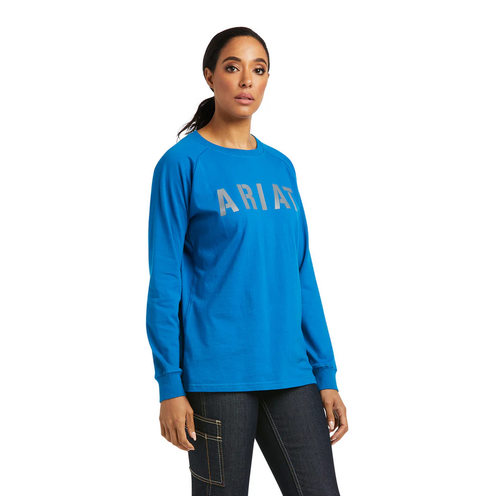 REBAR COTTON-STRONG LONG-SLEEVE TEE - 400-Blue | Ariat 10037434