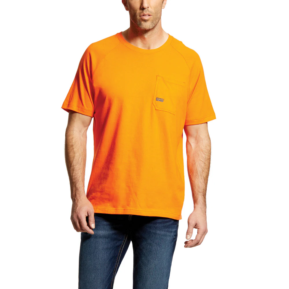 REBAR COTTON STRONG POCKET SHORT SLEEVE T-SHIRT - 800-Orange | Ariat 10025385
